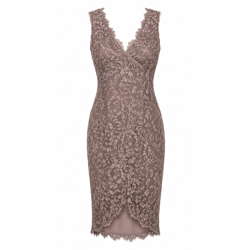 Formal Cocktail Eliza J Dusty Rose Pink Floral Lace Dress Romantic Size 8 NWT